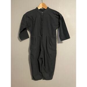 Black Crane One Piece Kids 8T Black Cotton Unisex Made In USA Minimalist Romper